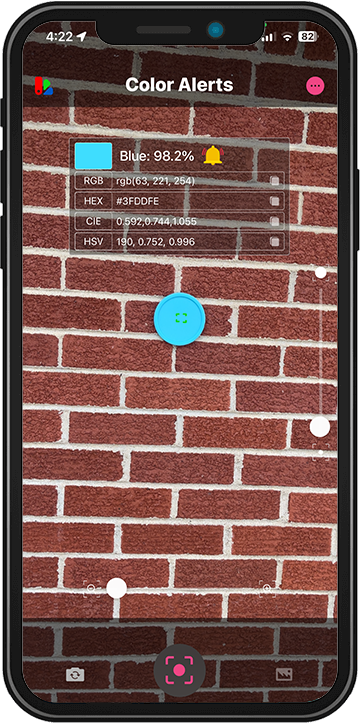 Color Alerts detecting a blue light through the phone camera